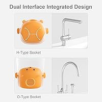 Vista 3 de Extensor de grifo mejorado, asistente de lavado de manos universal a prueba de salpicaduras para bebés, niños pequeños y niños (gris)