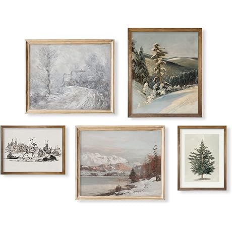 Rustic Snowy Winter Wall Decor (8x10 Prints)
