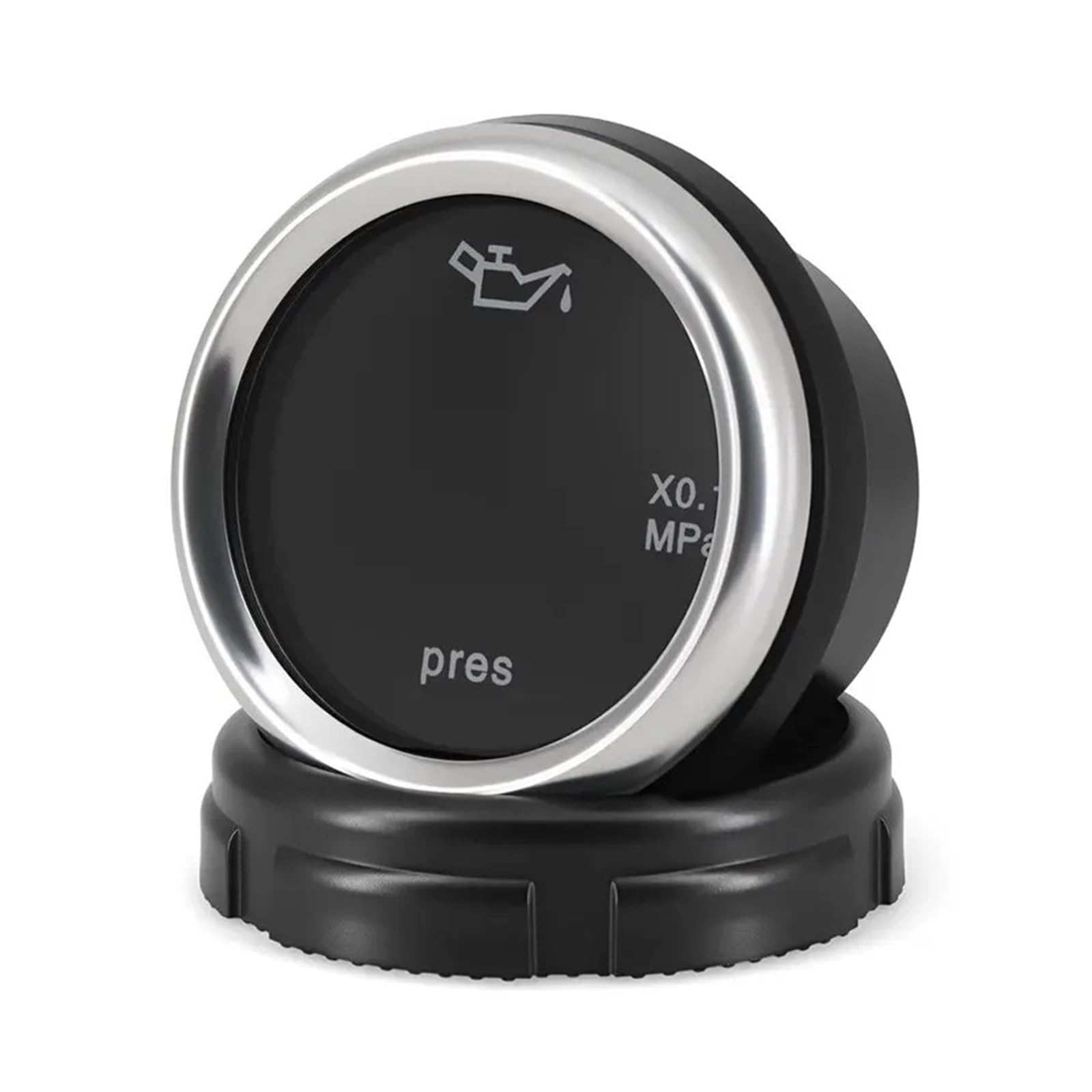 Manómetro, Medidor de presión aceite Compatible para yate coche 2 "52Mm 0-1.0Mpa con Sensor pantalla Digital LED rojo 1/8NPT prensa medidor intermitente
