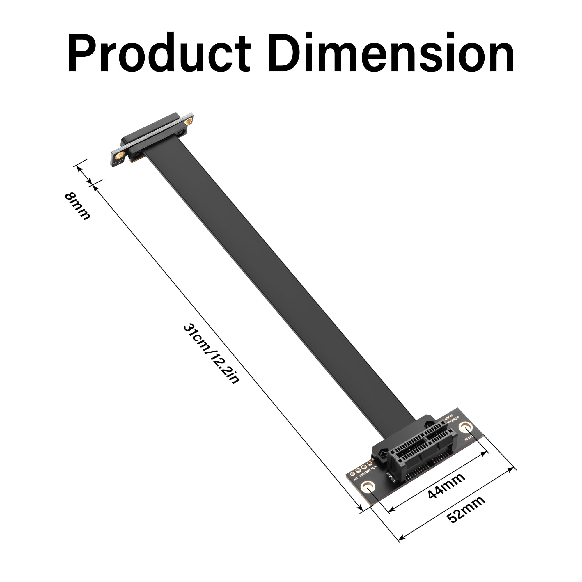 SinLoon Cavo di Estensione PCIe 4.0 X1 90 Gradi Cavo Riser PCI-E 1X Maschio a Femmina (30CM)