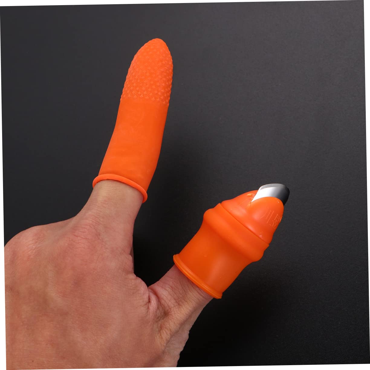 FUNOMOCYA Silicone Thumb Separator Garden Tool Pepper Harvesting Thumb Knife Gardening Gloves Orange