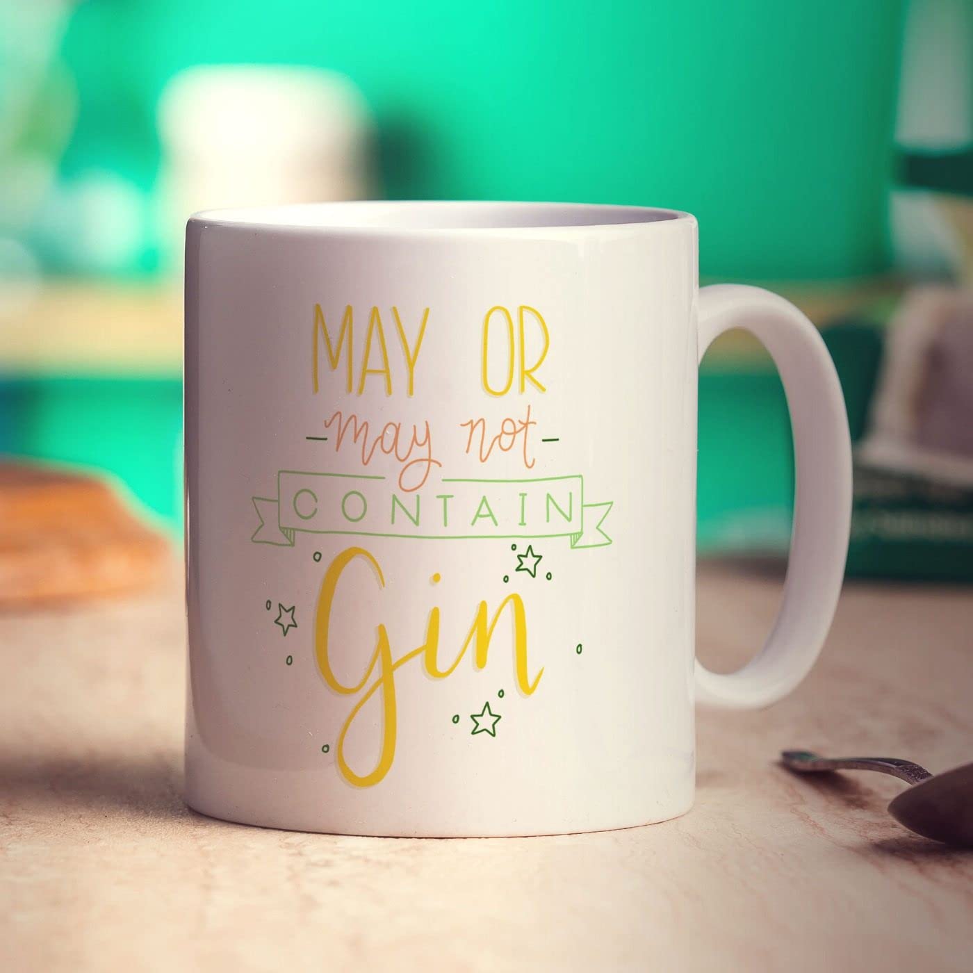 May or May Not Contain Gin Mug - Present for Birthday, Christmas, Mother's Day - Present for Him, Her, Mum, Dad, Brother, Sister, Auntie, Uncle, Grandma - 11oz Ceramic Cup