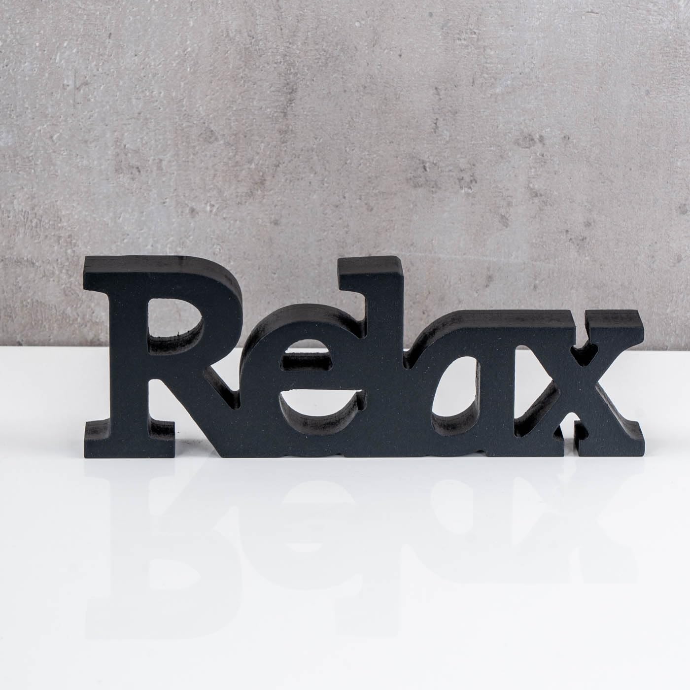 levandeo Love Home Relax Scritta nera in MDF con lettere in legno, decorazione da tavolo, decorazione per la casa