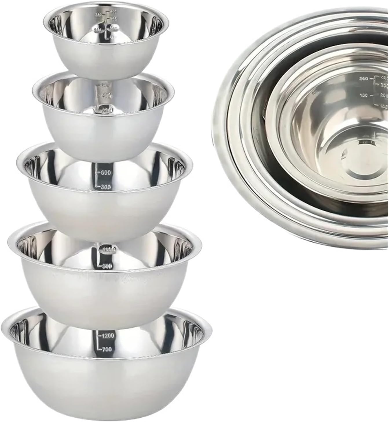Stainless steel mixing bowl, cooking bowl, very suitable for cooking, baking, home kitchen cooking basin, fruit bowl, noodle