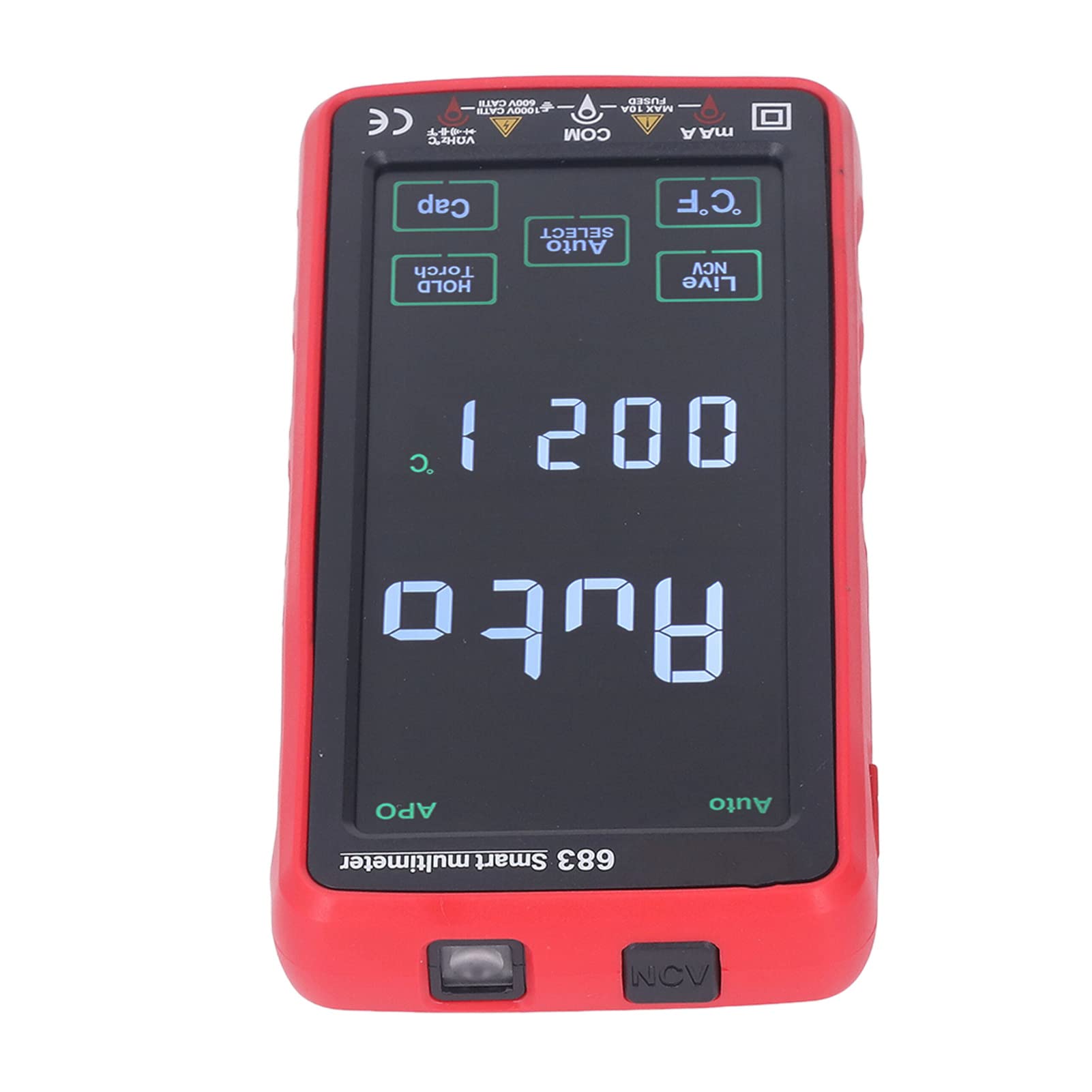 Hyuduo Tester Multimetro Digitale, Misuratore Elettrico Intelligente con Portata Automatica, Tester Elettrico Intelligente Ad Alta Precisione Antiustione, Formato Tascabile Portatile per Elettricisti