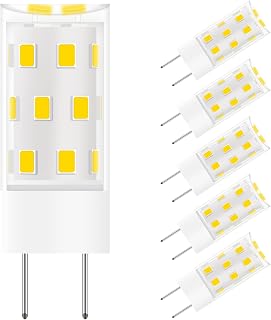 VITUNOV GY6.35 LED Bulb 12V 50W Halogen Bulb Equivalent T4 JC Type GY6.35 G6.35 Bi-Pin Base Led Bulb for Pendant Light, Landscape Lighting, Warm White 3000K, Non-Dimmable, 5 Pack