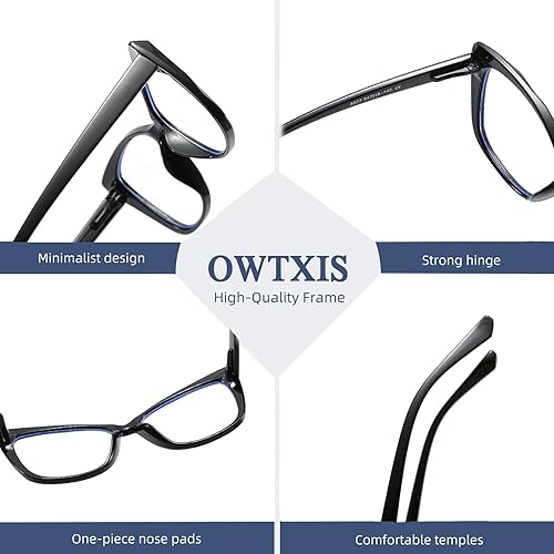 Miniatura 5 de OWTXIS Paquete de 4 lentes de lectura de gran tamaño con diseño de ojo de gato para mujeres y hombres, ligeros y grandes, lentes de moda +2.25