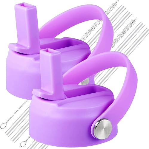 Miniatura 12 de Tapa con pajita para termo hidráulico, tapas con pajita compatibles con termo hidráulico de boca ancha de 12/18/20/32/40 oz, tapa de bebida a prueba