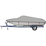 iCOVER Trailerable Boat Cover- 14\'-16\' 800D Water Proof Heavy Duty, Fits V-Hull, Fish&Ski, Pro-Style, Fishing, Utiltiy, Runabout, Bass Boats, up to 14ft-16ft Long and 68 Wide