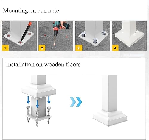 Vista 29 de Metty Metal Pasamanos para escalones al aire libre adecuados para 1 a 2 escalones, barandilla de escalera de hierro forjado, paso estable con Negro