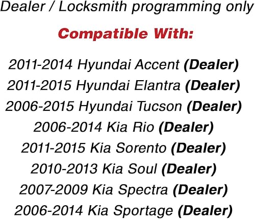 Miniatura 4 de KeylessOption Llavero de coche con control remoto de entrada sin llave con correa de repuesto para Tucson OSLOKA-850T