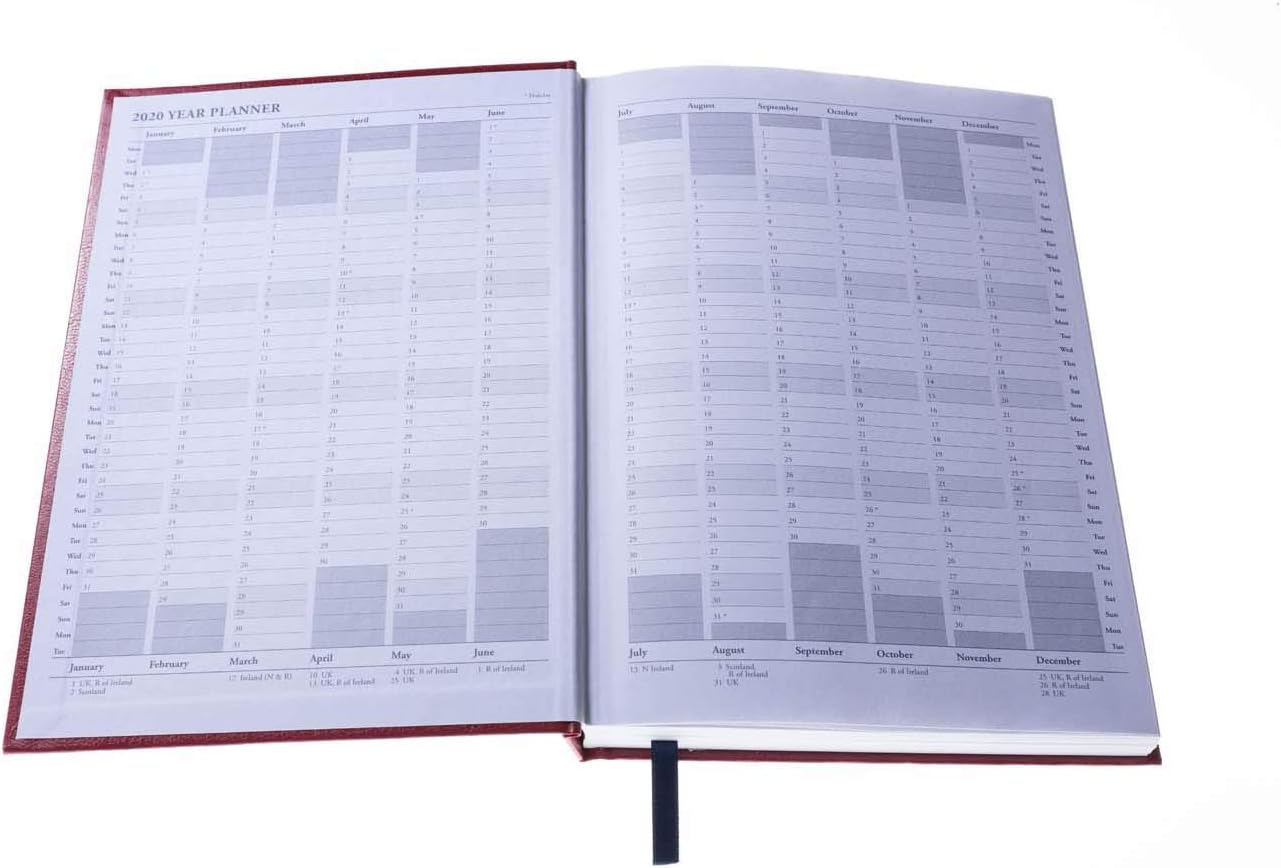 Collins Essential A5 Day to Page 2020 Diary - Maroon