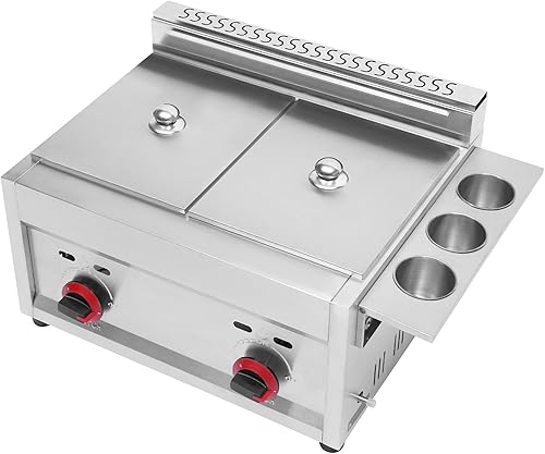 Miniatura 8 de Freidora de gas de 12L3.2 galones para encimera de acero inoxidable comercial, freidora de gas profundo para exteriores, GLP, con cestas dobles para