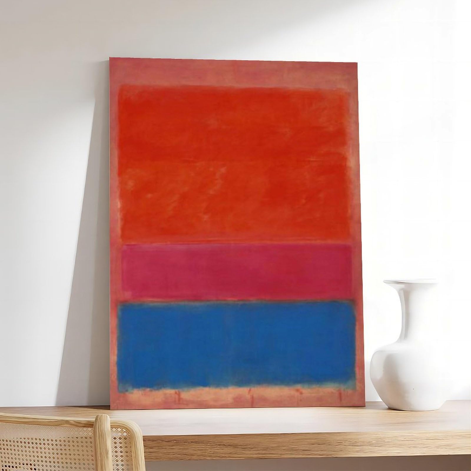 F I N U C B 33+ Mark Rothko słynne kolorowe pole plakat wydruki nr 1 (królewski czerwony i niebieski) autorstwa Marka Rothko obraz olejny płótno ściana art deco nadruk ramka 61 x 91 cm (60 x