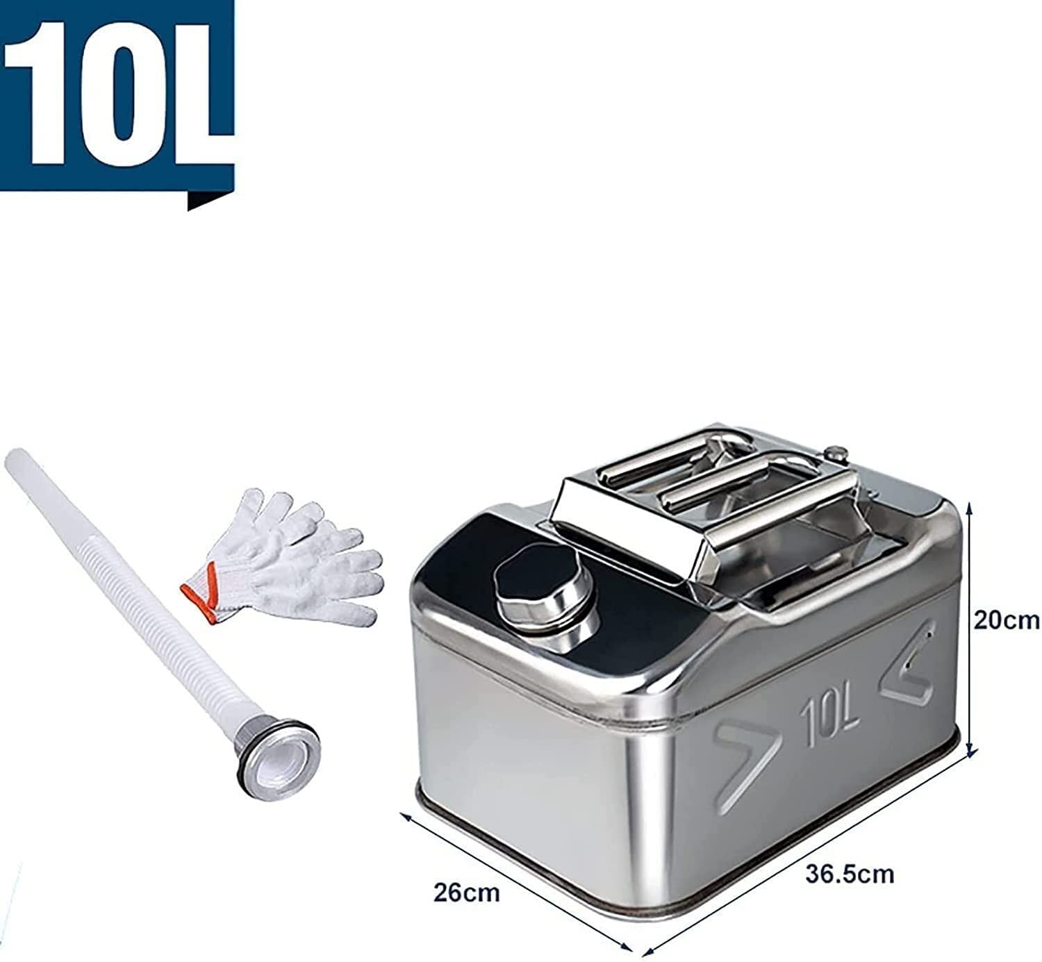 Tanica per Benzina Tanica per Carburante Serbatoio Carburante in Acciaio Inossidabile 304 Tanica for Carburante for Auto Motocicletta Serbatoio Olio di scorta Tanica for Carburante (Size : 10L)