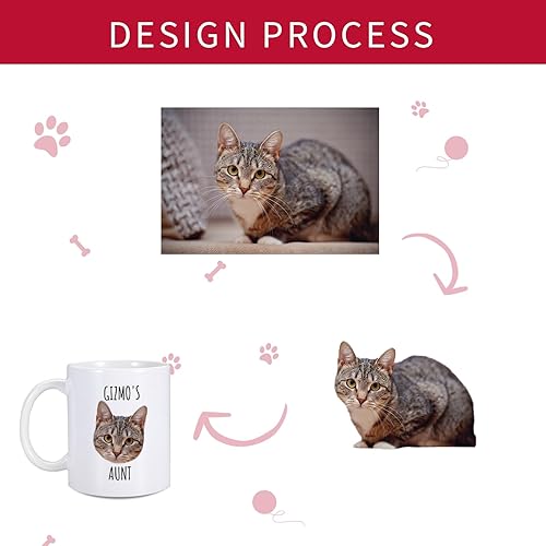 Miniatura 6 de Taza de café personalizada para gatos, taza de foto de gato personalizada, taza de café de tía de gato, taza de café personalizada para mascotas con