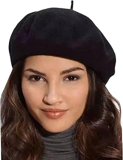Gllutt Women's Wool Beret Hat French Style Solid Color - Warm Breathable Stretchy Artist Beanie for Fall Winter