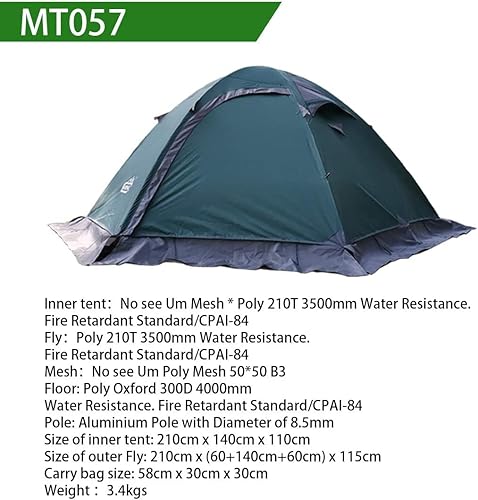 Miniatura 3 de Camppal MT057 - Tienda de campaña profesional de cuatro estaciones para dos personas