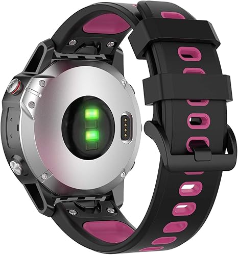 Miniatura 13 de Compatible con Garmin Fenix 6 Sapphire Watch Bands, Forerunner 945 Bands, 0.866 in Quickfit Silicona Correa de repuesto para Garmin Instinct, Fenix