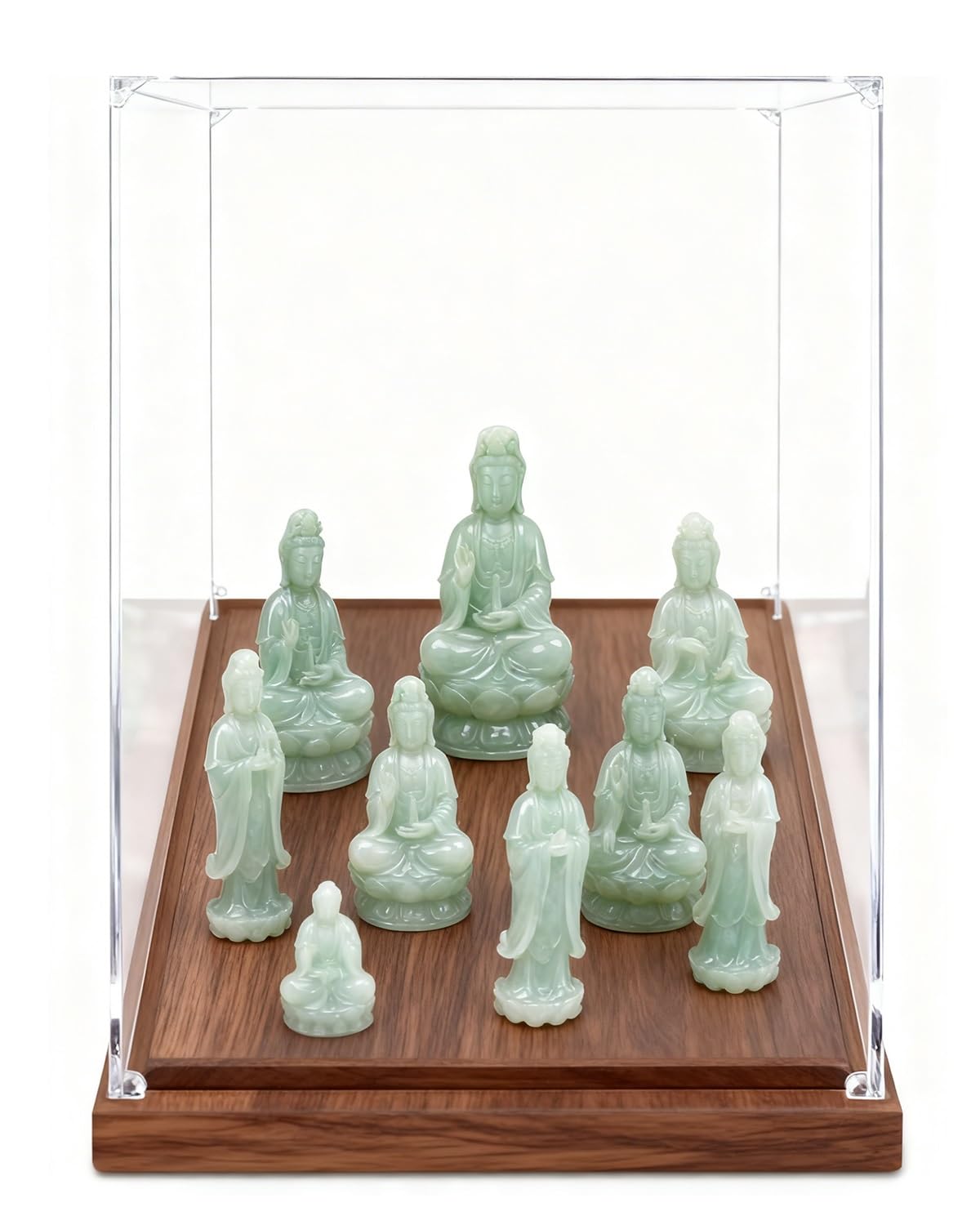 Urna Metacrilato Vitrina Apilable para Medallas y Trofeos - Caja de Almacenamiento Acrílico Visible con Base Madera, Organizadores para Objetos Colección Exhibición(15x20xH35cm/6x8x14")