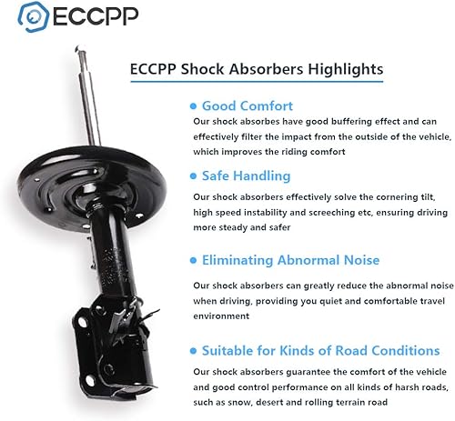 Miniatura 4 de Amortiguadores para Nissan, ECCPP - Kits de amortiguadores delanteros y traseros para Nissan Maxima, Amortiguadores 349139, 72605, 72605, 72605,