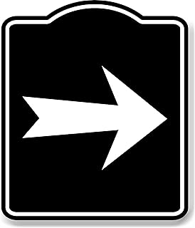 Right Arrow Directional BLACK Aluminum Composite Sign, 8.5