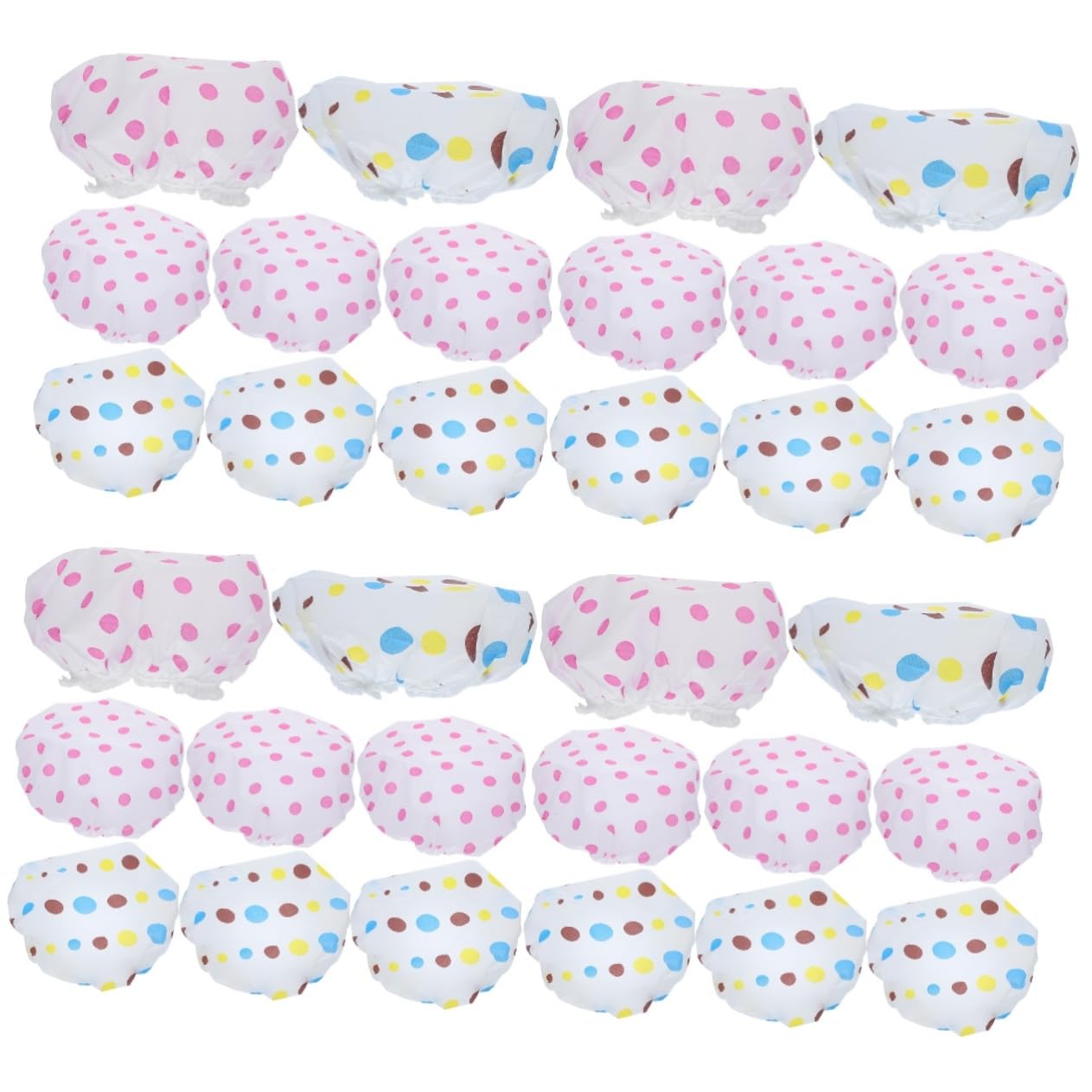 32piezas Gorro De Para Mujeres Gorro De Baño Estampado De Puntos Para Cuidado Del Cabello y Rutinas De