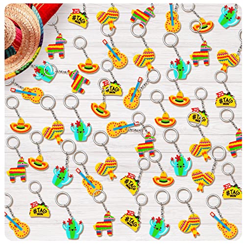 ZAUGONTW 48 Pcs Mexican Fiesta Keychains - Cinco De Mayo