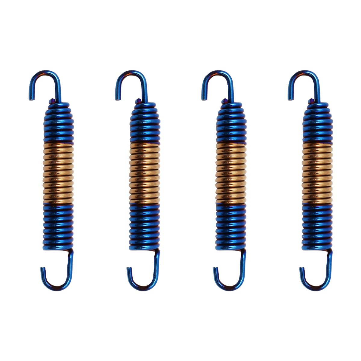 Kit Ressorts Échappement Moto Tiardey - Acier Inoxydable Coloré 75/50mm - Crochet D'Installation Inclus