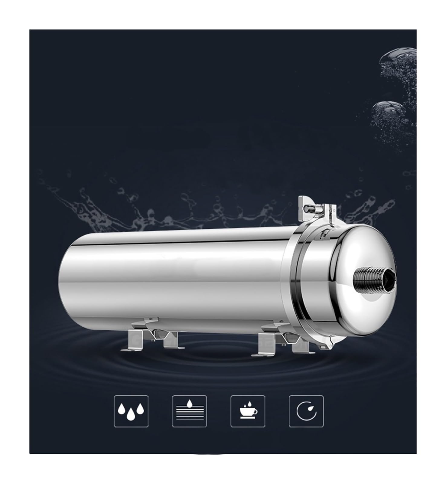 Filtro Acqua, 1000L/h 0.01um PVDF Ultrafiltrazione Depuratore d'acqua/Filtro acqua di rubinetto/Depuratore acqua potabile SUS304 (diametro 102mm),Depuratore Acqua Osmosi Inversa