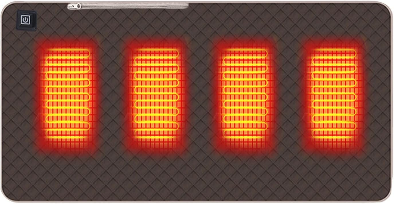 Elektryczna poduszka grzewcza, ogrzewana poduszka do siedzenia, 45 x 90 cm, bardzo miękka poduszka grzewcza na krzesła kempingowe z 3 stopniami ogrzewania, przenośna, USB 5 V, na stadion, kemping