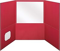 Vista 1 de Oxford Carpetas de bolsillo de tres pliegues, tamaño carta, rojo, tarjetero interior, 20 por caja (59811)