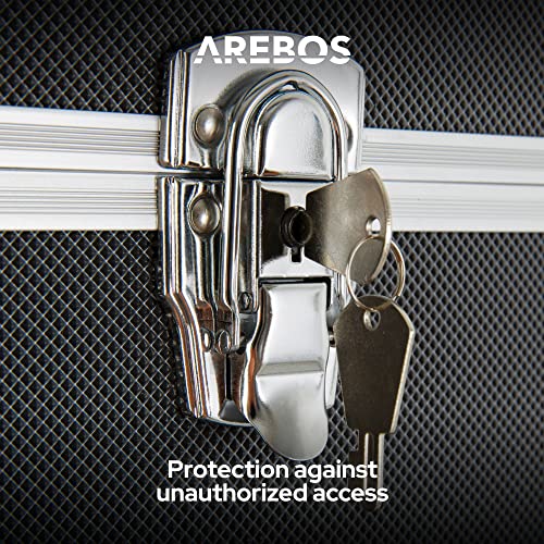 Arebos set van 3 transportkoffers | aluminium | 200 L totaal volume | afsluitbaar | incl. draagriemen | waterdicht | transportkisten | draagbare transportkoffer - Afbeelding 6