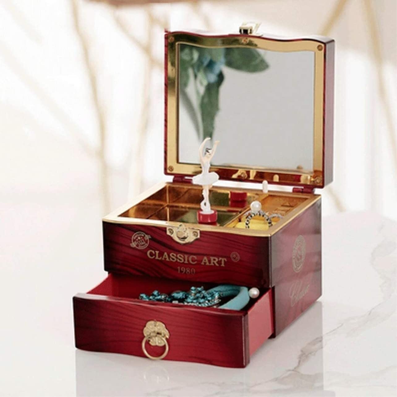 Muzyczna Pozytywka Kolekcja Biżuterii Music Box Z Wirującą I Tańczącą Pozytywką Na Urodziny Świąteczne Dekoracyjne Pamiątki(Bruin)