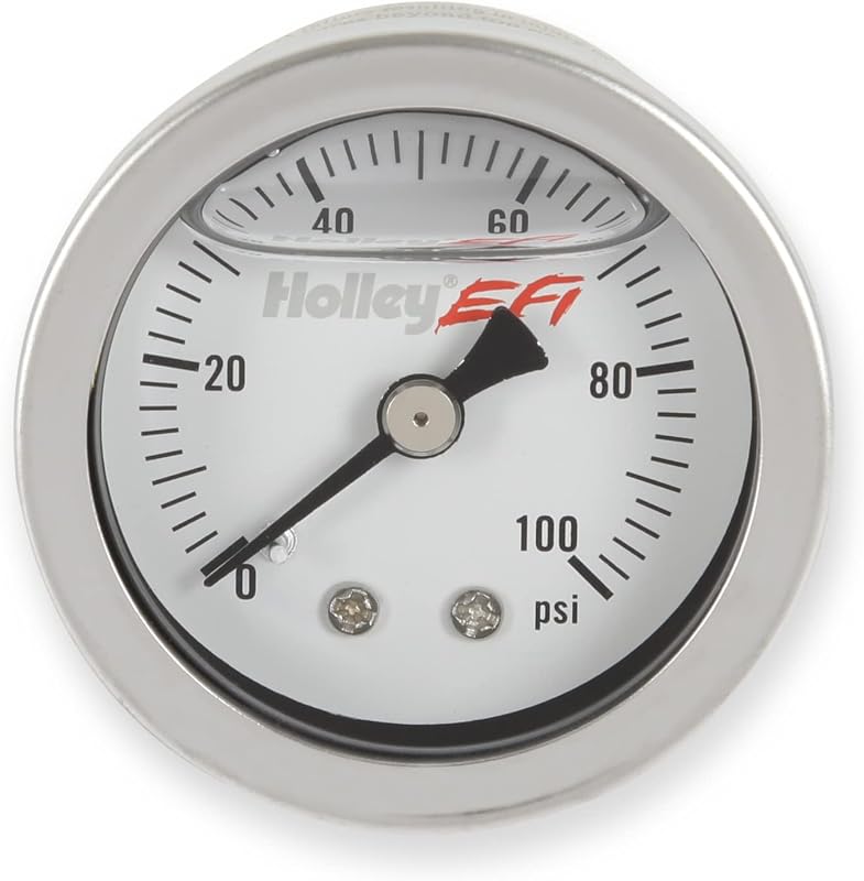 Manômetro de pressão de combustível Holley EFI 26-507 0–689 kPa, conexão 1/8 NPT – 1,5 polegada