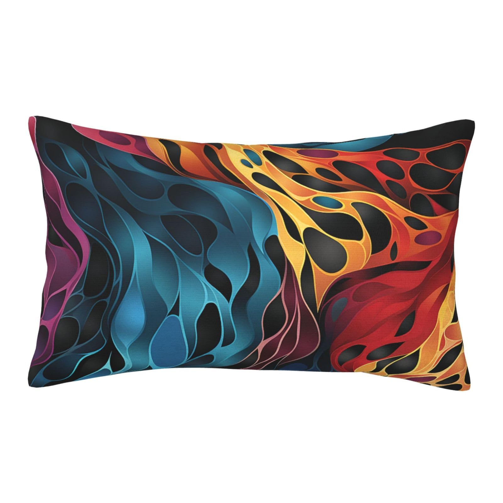 Velvet Pillowcases 14"x20" Ultra Soft Breathable Pillow Cases, Luxury Fuzzy Throw Pillow Covers with Zipper, Rainbow Leopard Print Pillow Shams All Seasons Decorative Cushion Cases for Couch