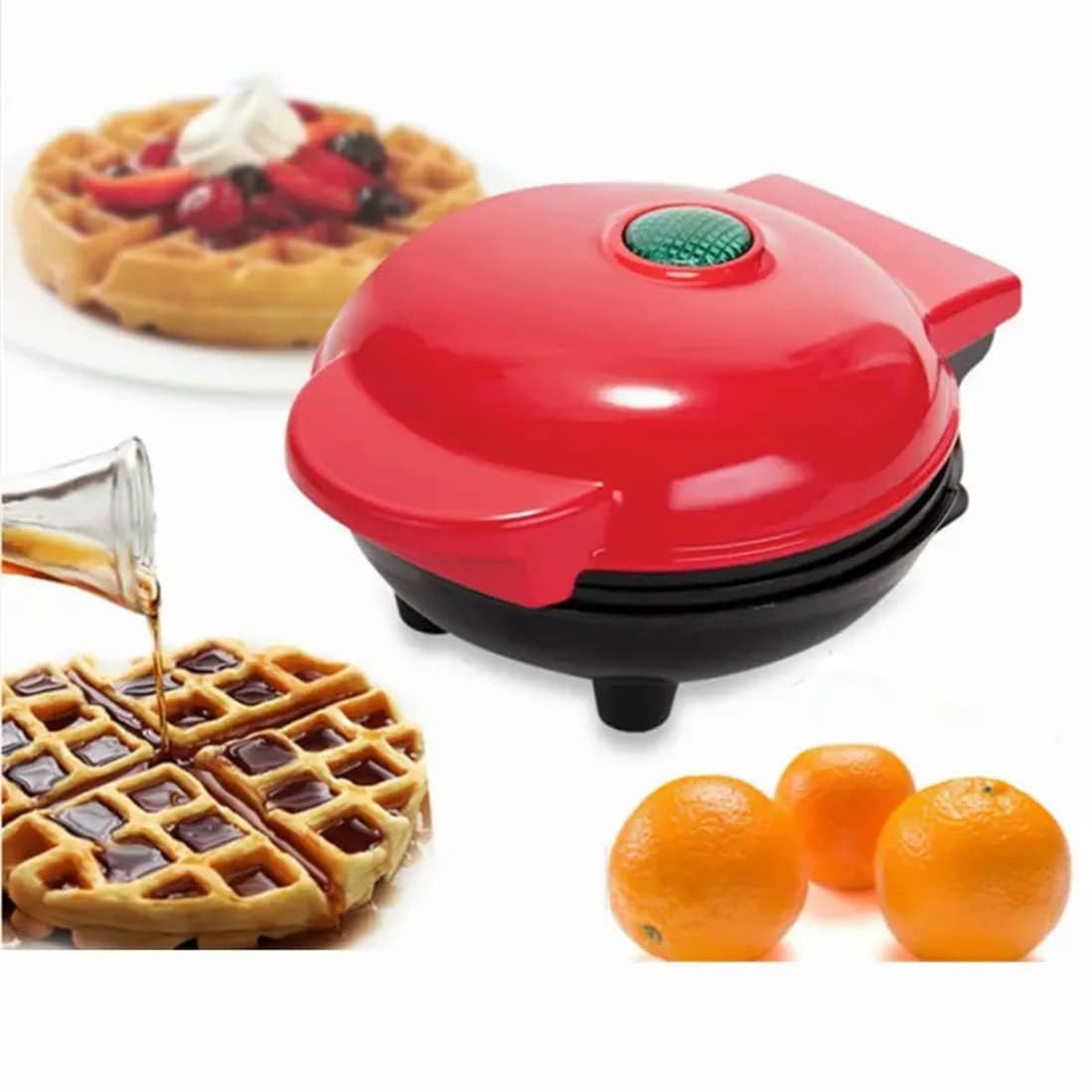 EKESHVAR Mini Waffle Maker Machine 3 in 1 Waffle Iron Home Appliances Kitchen Gift Easy to Clean, Non-Stick Surfaces, 4 Inch, Perfect for Breakfast,Dessert, Sandwich. 2