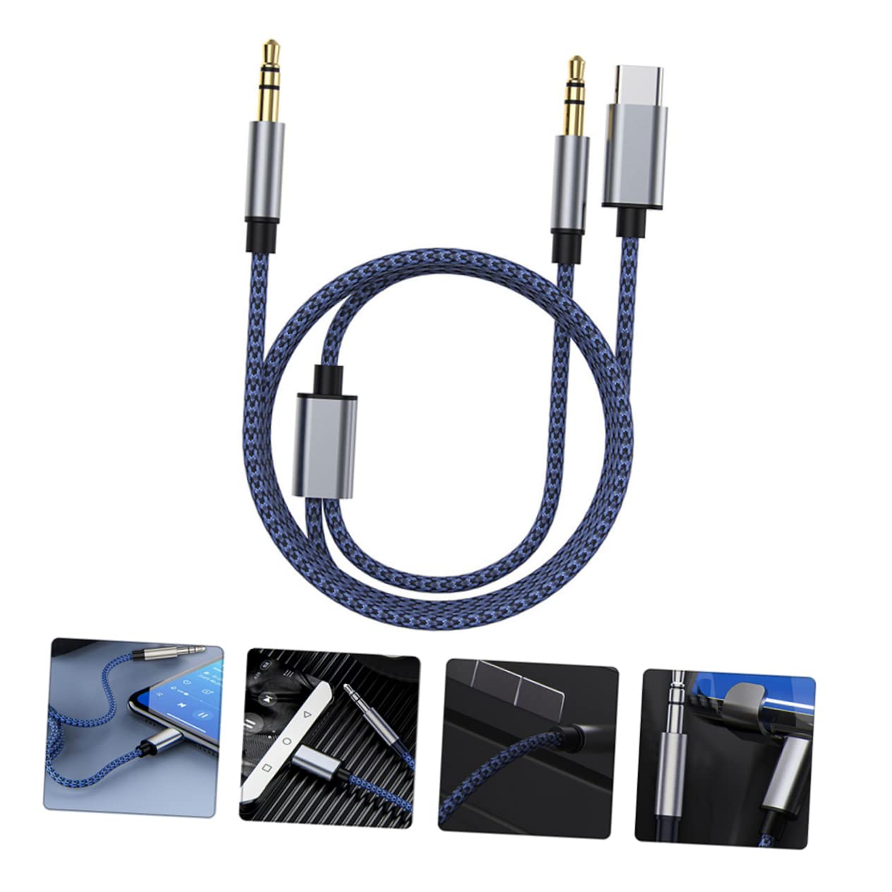 3stücke Fahrzeugmontierte Audio-kabelverbindung Für -c Geräte Langlebiges Geflochtenes Kabel Player Smartphones Und Lautsprecher Erhältlich