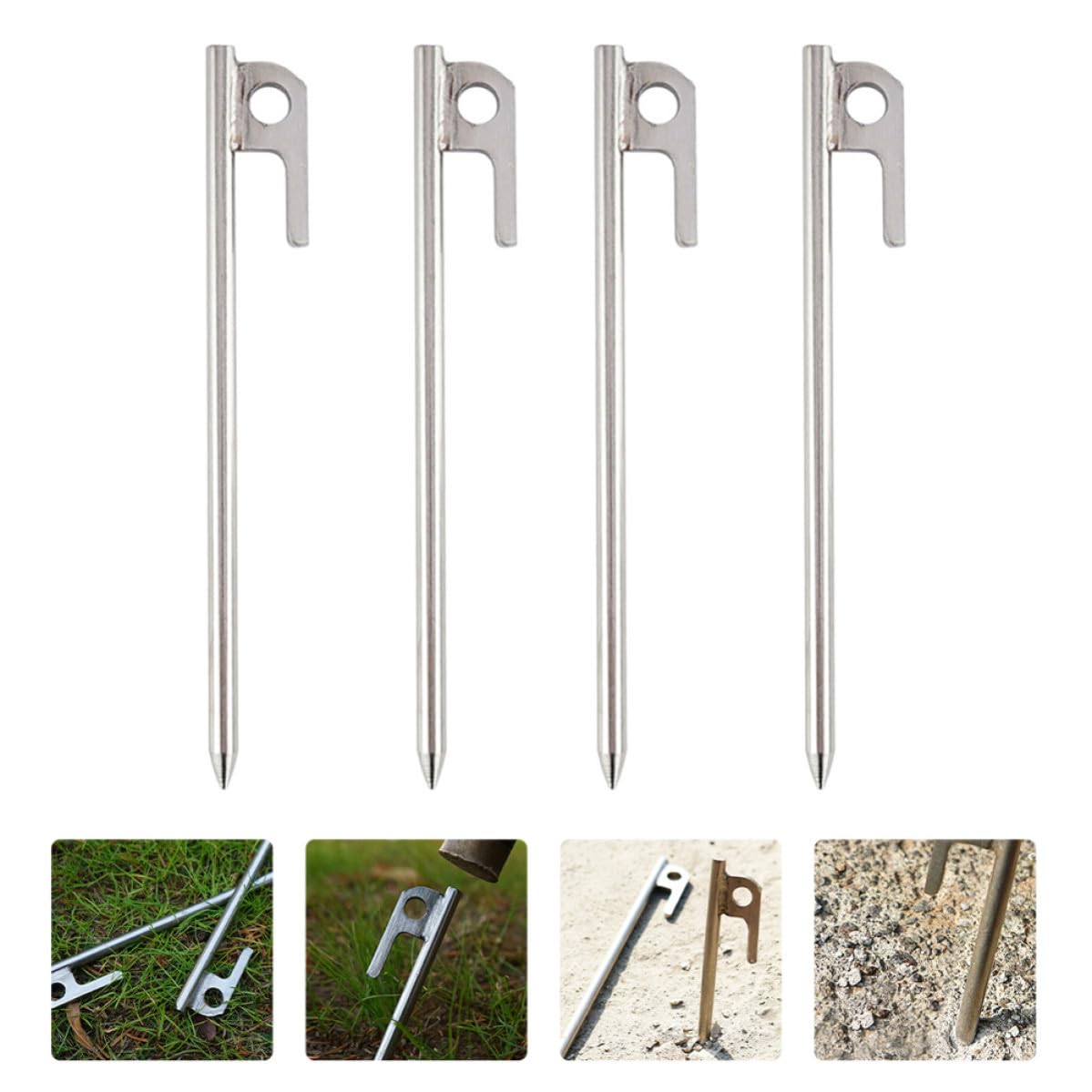 8 Stück Edelstahl Zeltheringe 30cm für Camping und Bodenanker
