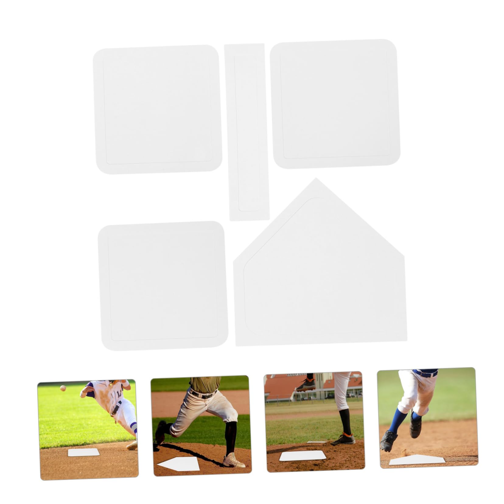 WOONEKY 5 Piezas Placa de softbol de béisbol Equipamiento de béisbol Placas de béisbol para lanzadores Accesorios de Beisbol Base de béisbol de softbol sofbol de béisbol Espesar