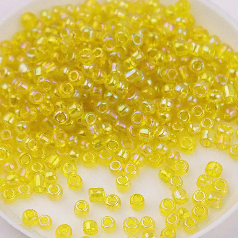 Szklane koraliki z nasionami małe koraliki 1,5-4 mm szklane koraliki ryżowe magiczny kolor przezroczyste imitacja kolorów rozproszone koraliki DIY koraliki akcesoria z frędzlami