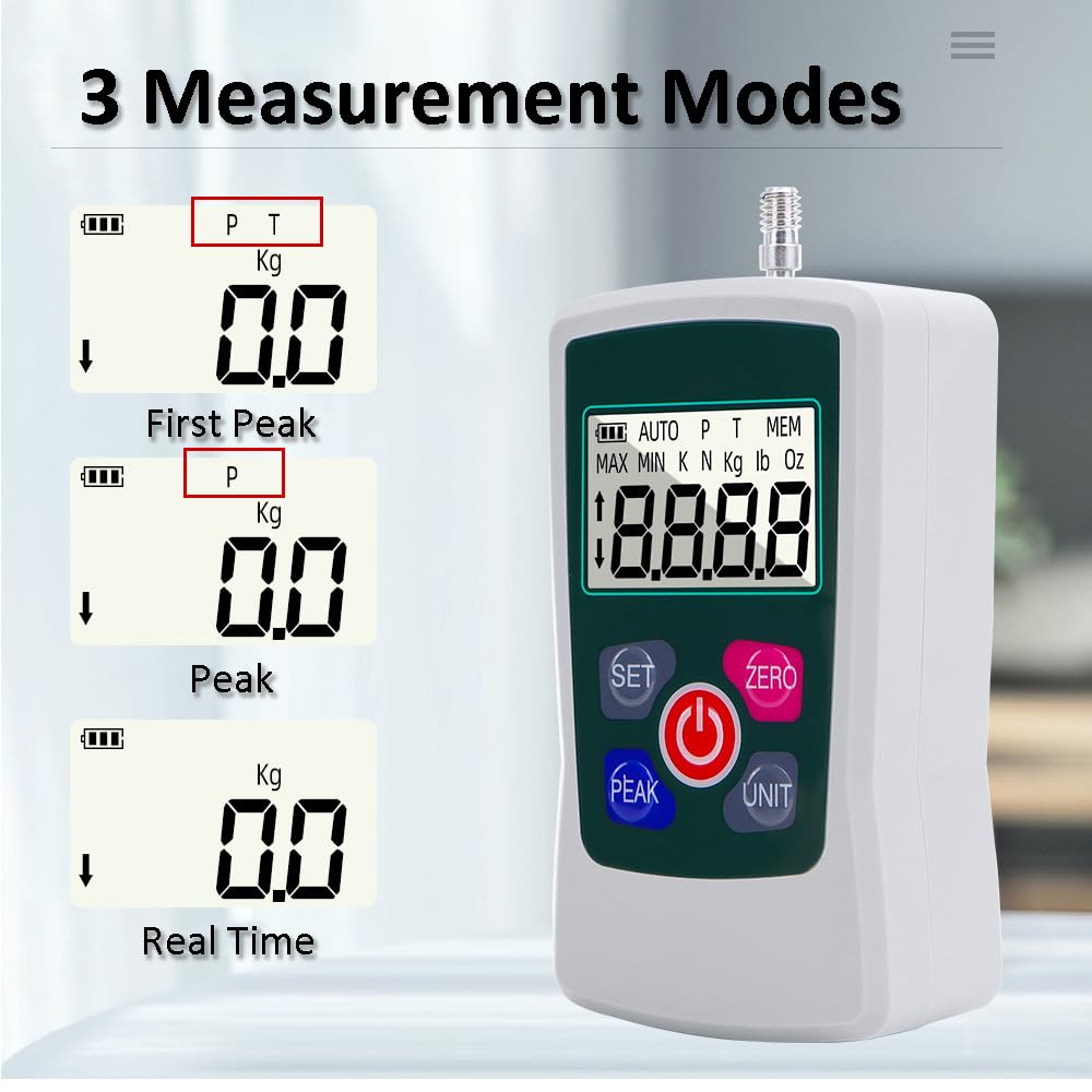 AMF 100N - Misuratore di potenza digitale, con 3 modalità e 4 controlli di pressione, leggibilità 0,2 N
