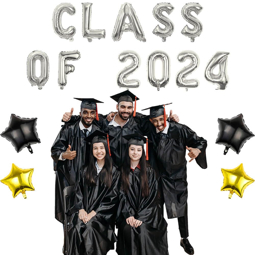Pargleev Class of 2025 2026 Graduation Decorations, 16 Inch Silver Foil Balloons Freely Combine 2025/2026 - Image 3
