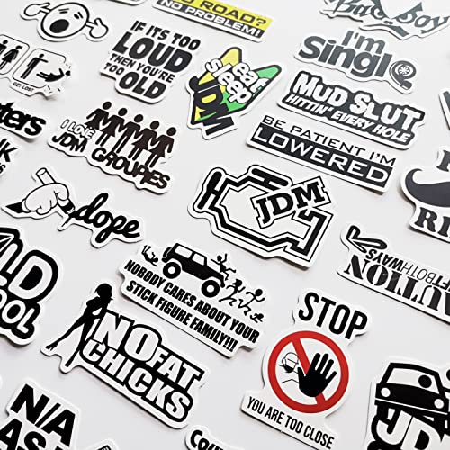 50Pcs Funny Jdm Stickers Vinyl Graphics For Cars Bumper Auto Motors Motorbike Helmet Decals Hard Hat Sticker #TOP2