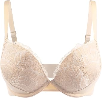 Push Up Padded Bra Lace Plunge Underwire Support Bras for Women