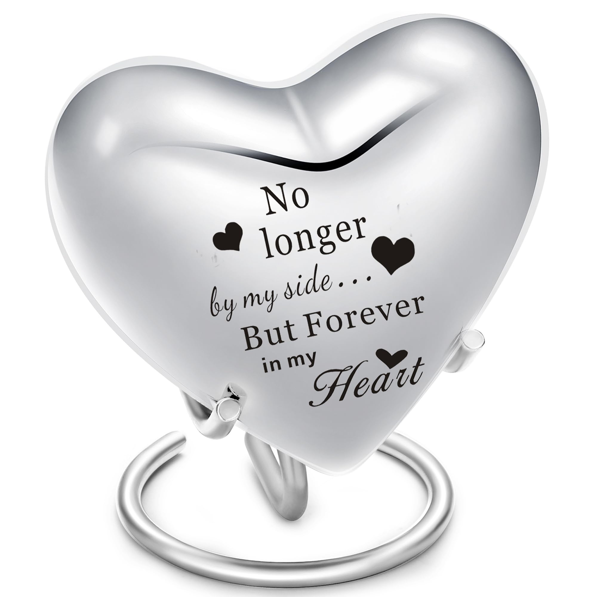 Heart Urns for Human Ashes - Small Urns for Ashes for Male or Female or Pet Ashes - Heart Shaped Keepsake Urns with Stand - Holds Small Portion of Remains