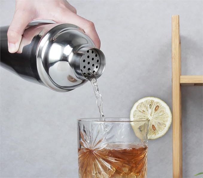 Set de Coctelera de Acero Inoxidable PXIWDAN con Base de Madera 23pcs miniatura 4