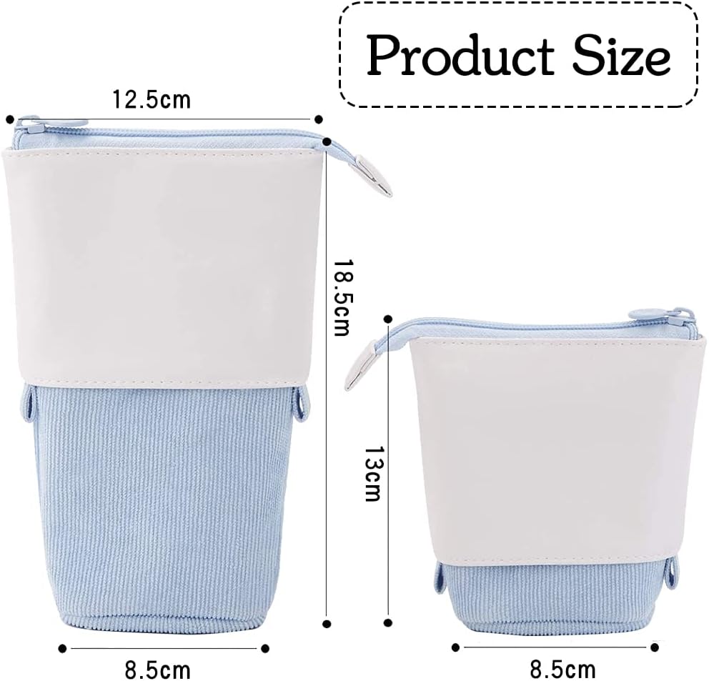 Zip Pencil Case and Pop-Up Pen Holder - 2-in-1 Student Telescopic Case, 22 x 10 x 5 cm - Image 3