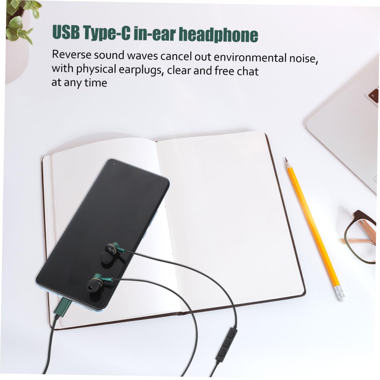 OSALADI 3pezzi Cuffie In-ear Usb c Microfono Controllo Cancellazione Compatibili Smartphone Comfort e Stabilità