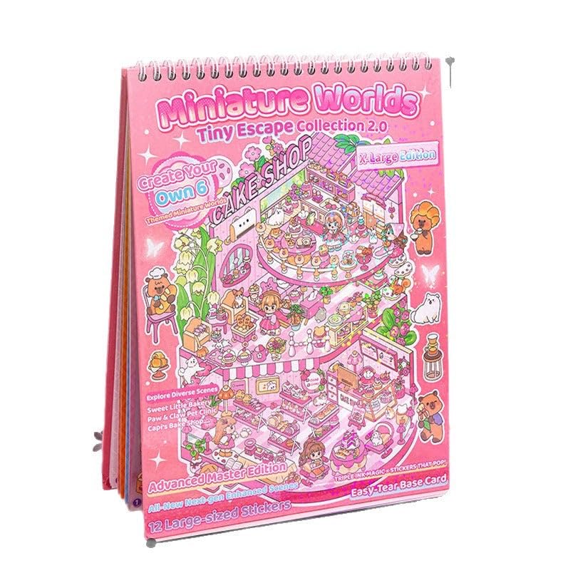 Jaravik Miniature Worlds Tiny Escape Collection 2.0 | X-Large Sticker Book for Kids | DIY Activity Toy | 600+ Stickers | 6 Creative Scenes-image-31